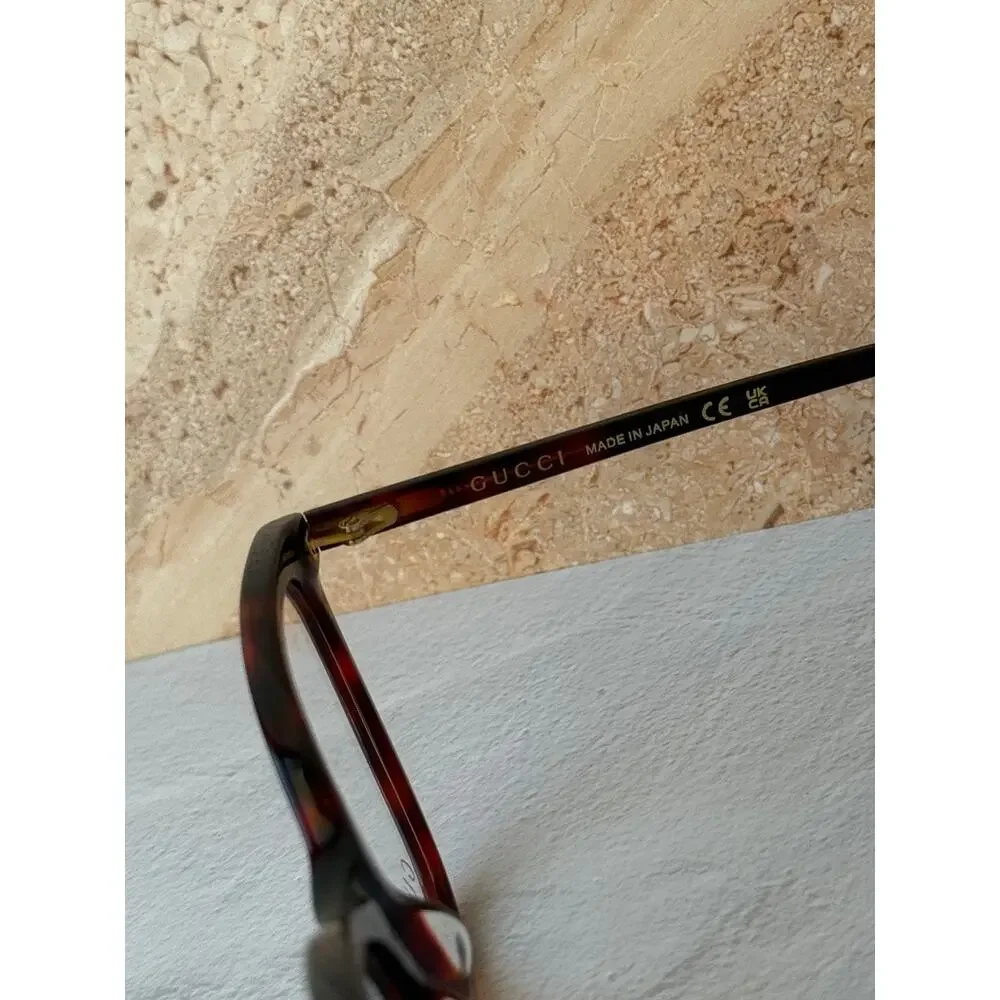 NEW Gucci GG1079O Brown Chain Cat Eye Eyeglasses Frames $650